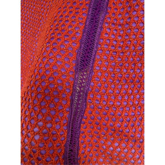 Cecilia Prado Orange Mesh Overlay Purple Mini Skirt, Size Small / Petite - Picture 6 of 12